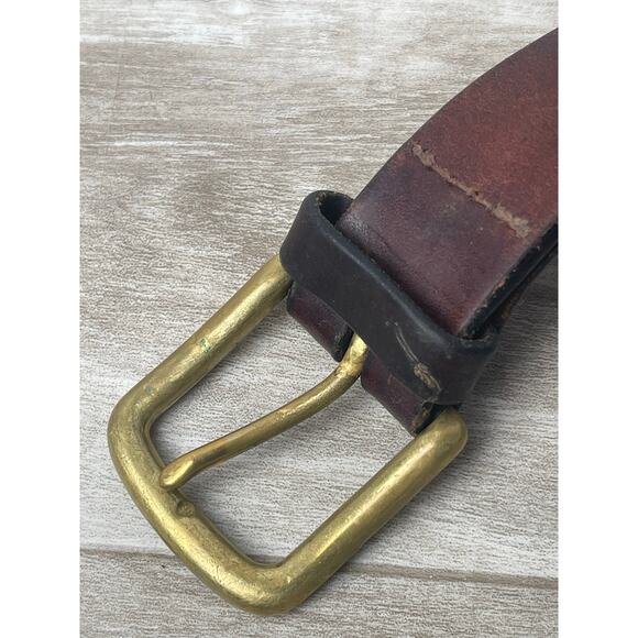 G.H. BASS AND COMPANY MENS BELT (38) BROWN GENUINE LEATHER  G.H. Bass & Co Distressed Leather Heritage Belt Brown SZ 38 Brass Rugged Preppy